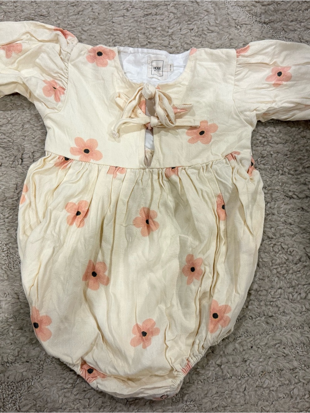 House of Noli Cream Floral Baby Romper